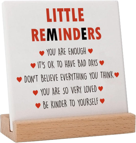 Inspirational Decor Motivational Gifts for women Christmas Birthday, Positive Mental Health Gifts for Her Teenage Girls Boys You are Enough Encouragement Plaque Little Reminders for Office Home