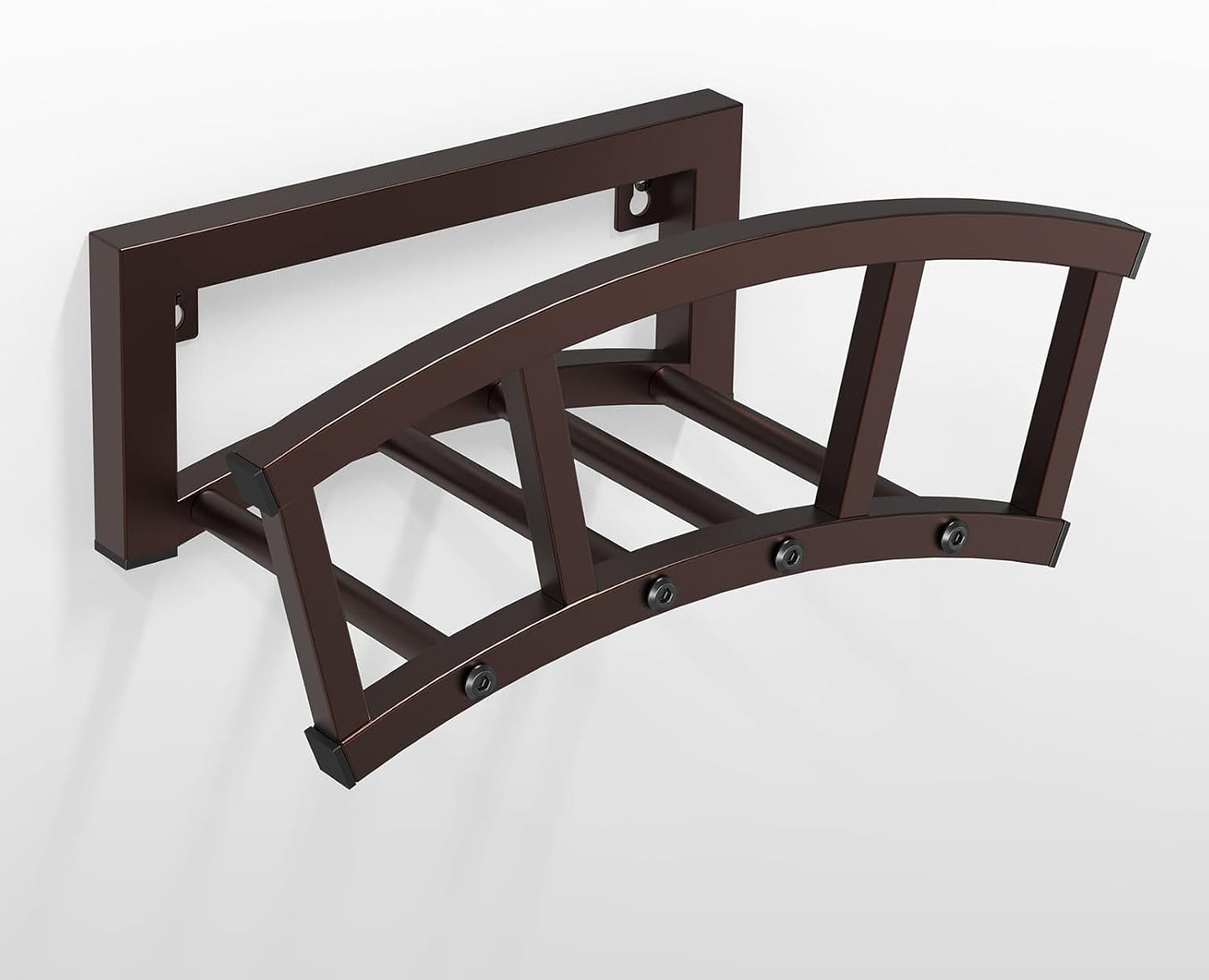 Garden Hose Holder Wall Mounted, Outdoor Heavy Duty Metal Water Hose Holder Hanger Holds 125-ft Water Pipe, Sturdy Detachable Hose Storage Organizer Reel Rack for Outside Garden Lawn Yard Farm, Bronze