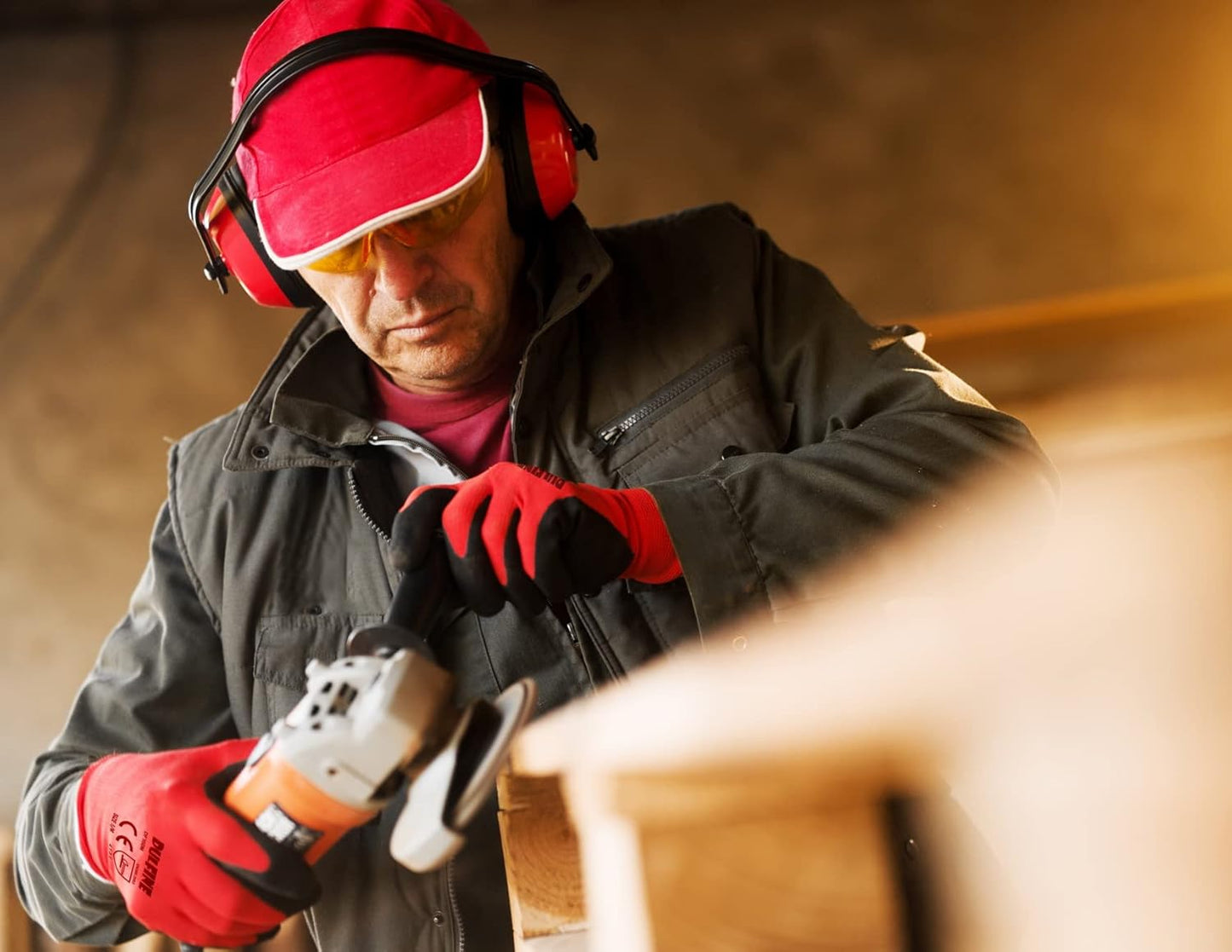 DULFINE Safety Work Gloves PU Coated-60 Pairs,Red Seamless Knit Glove with Polyurethane Coated Smooth Grip on Palm & Fingers, for Men and Women, Ideal for General Duty Work (Small)