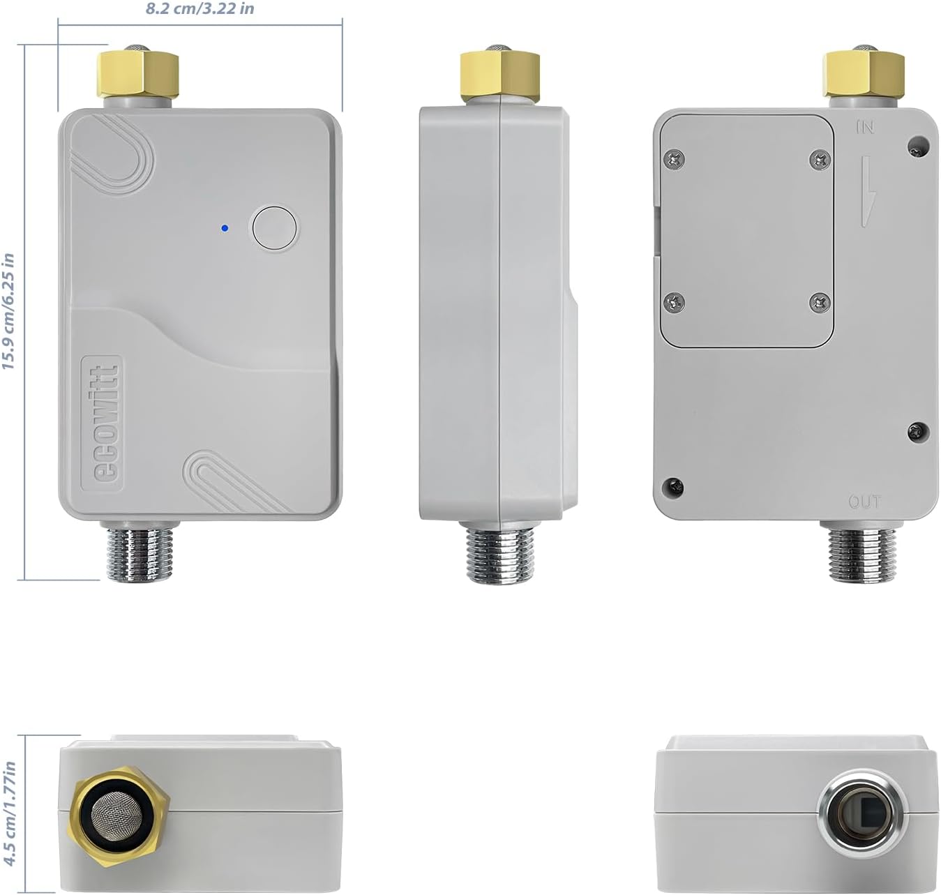 ECOWITT Wittflow Sprinkler Timer, WFC01 Smart Watering Timer, BSP Thread, Need to Connect to GW2000 Wi-Fi Hub, Built-in Water Flow Meter and Temperature Sensor, Intelligent Irrigation