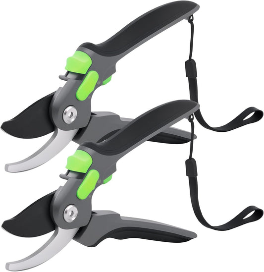 2 Pcs Pruning Shear Sturdy Steel Hand Pruner with Ergonomic Handle Efficient Gardening Shear Versatile Garden Pruner for Men Women Gardener