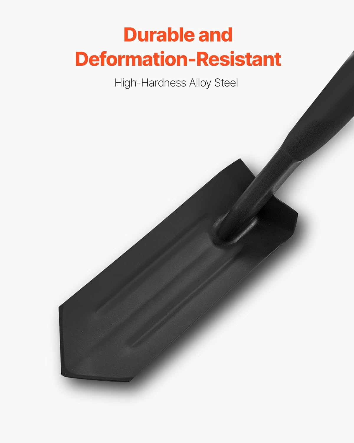 VEVOR Trench Shovel, 4 in Blade Heavy-Duty Trenching Shovel, Narrow Spade Trench Digger with Fiberglass Handle and Non-Slip Grip, for Gardening, Digging Holes, Trenching, and Planting, 56 in Long