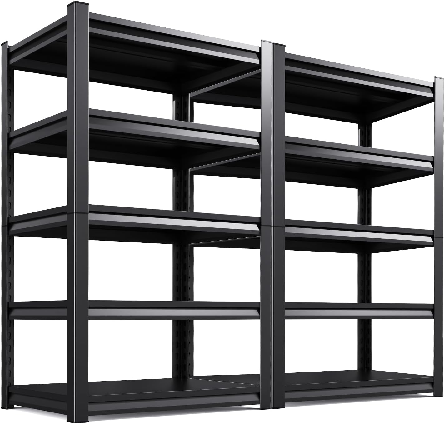 93''HStorage Shelves,5 Tier Garage Shelving 3500LBS Heavy Duty,Metal Shelves Adjustable Industrial Shelving Units,Rustproof Shelf Rack 93''H*45.7''W*19.7''D,2 Pack
