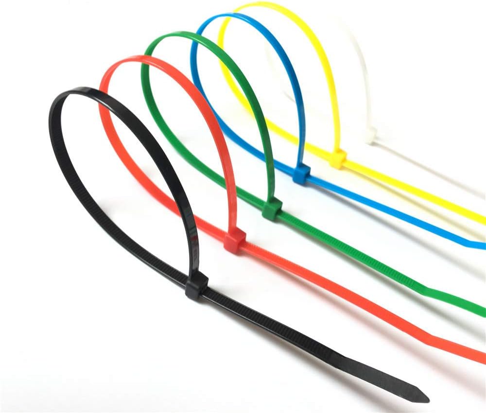 XINGO Cable Zip Ties (120 Pack), 40 Lbs Tensile Strength-Heavy Duty,Self-Locking Nylon Plastic Wire Ties in Assorted Sizes and Colors for indoor and outdoor(8 Inch, Colorful)