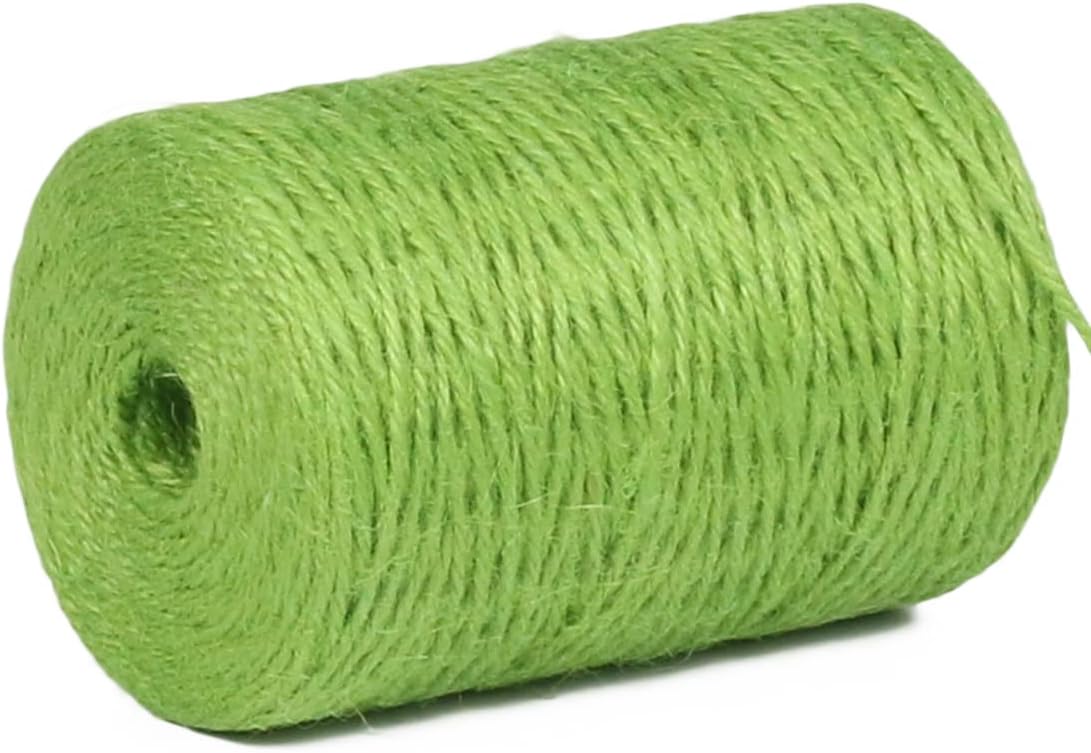 2mm 600ft Colored Natural Jute Twine String for Gift Wrapping Craft Baker Plant Christmas Ribbon Twine Handmade Arts Decoration Thin Packing String Home Decor