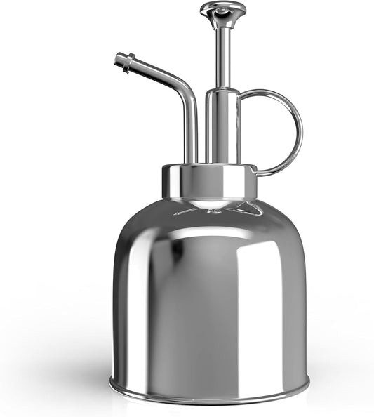 Plant Mister Spray Bottle Stainless Steel Watering Can for Indoor Plants Succulent Bonsai Garden Houseplant Spritzer Modern Garden Tools 10oz/300ml (Silver)