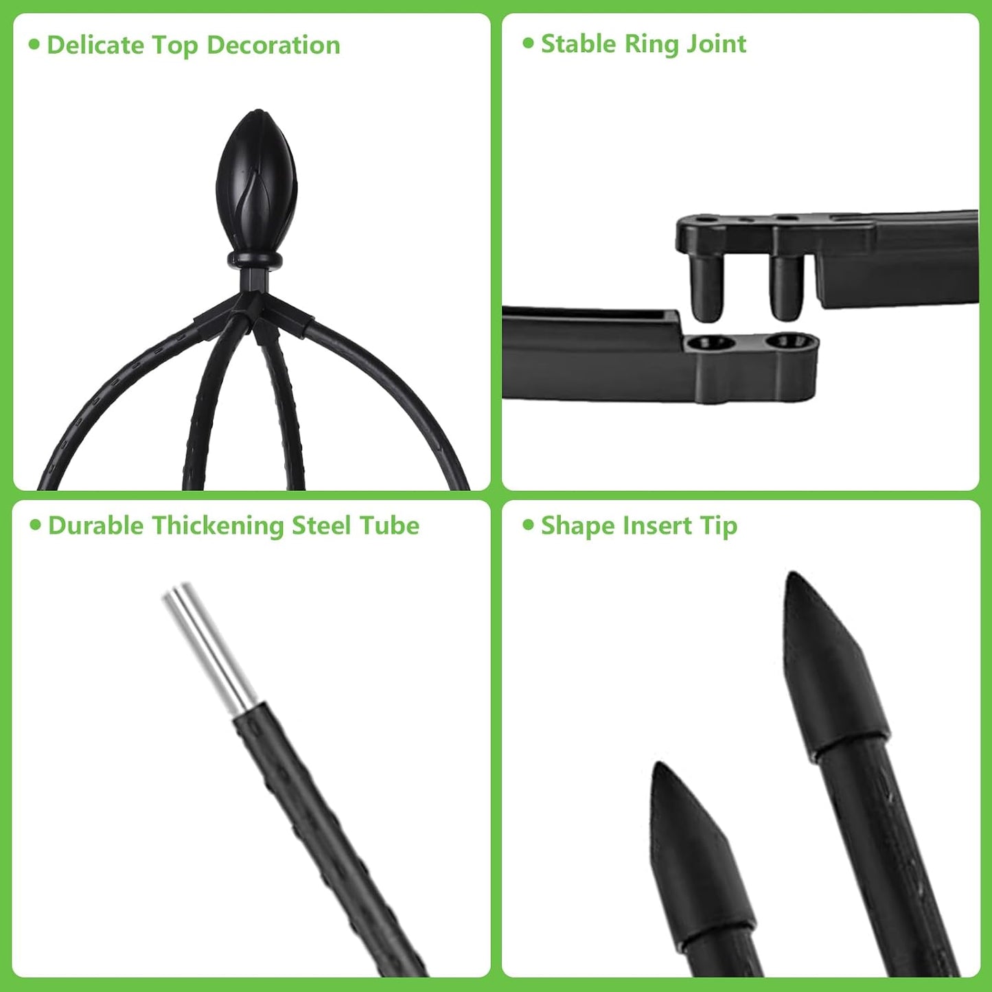 2 Pack 5Ft Tall Garden Obelisk Trellis for Climbing Plants Outdoor, Plant Trellis Garden Tower Trellis for Potted Plant Climbing, Flowers Vegetable Cucumber Trellis