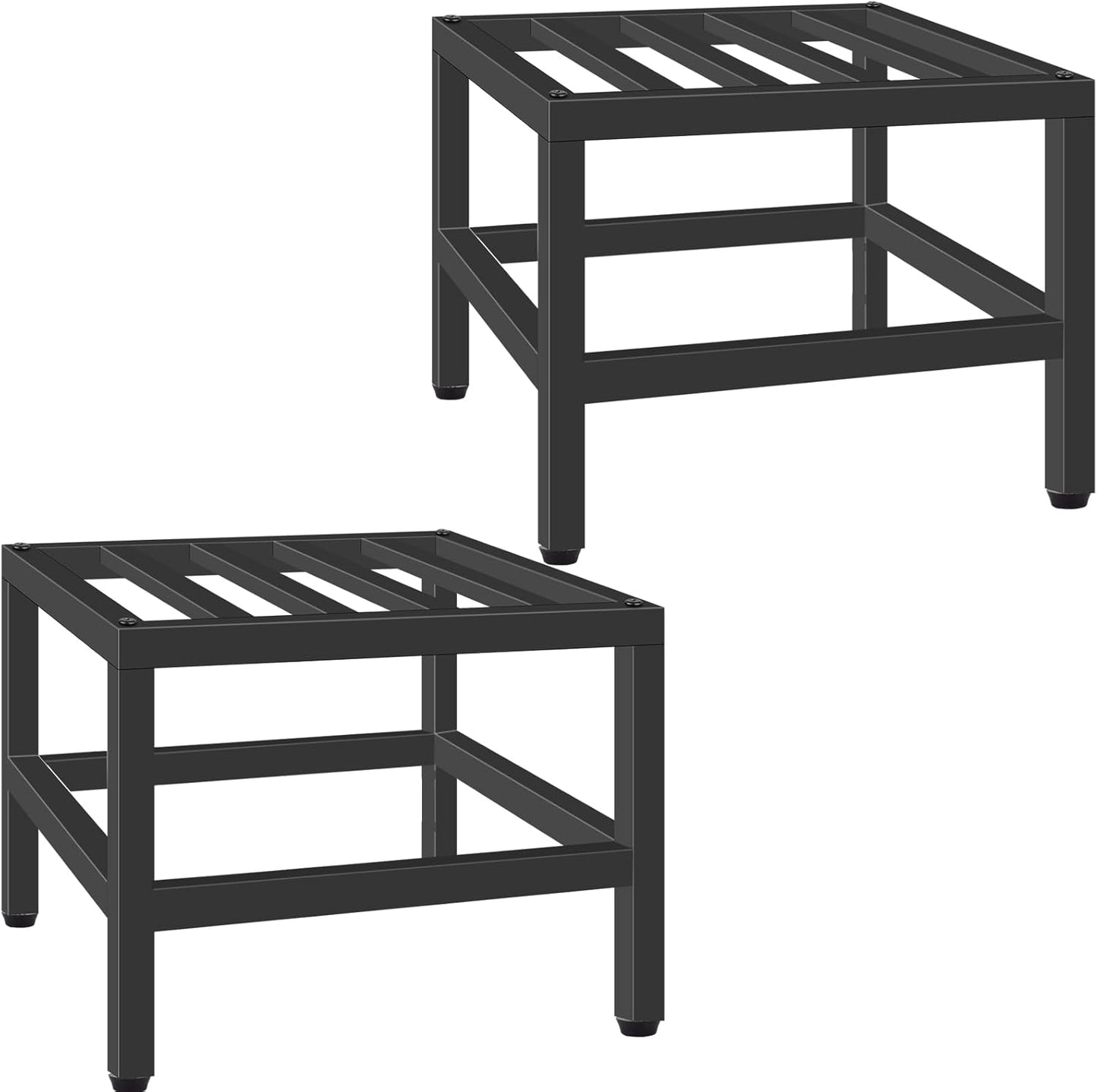 Plant Stand Indoor Outdoor, 2 Pcs Heavy Duty Plant Stands Metal Pedestal Stand for Indoor Outdoor, Wrought Iron Flower Stand Display Planter Shelf for Garden Deck Living Room