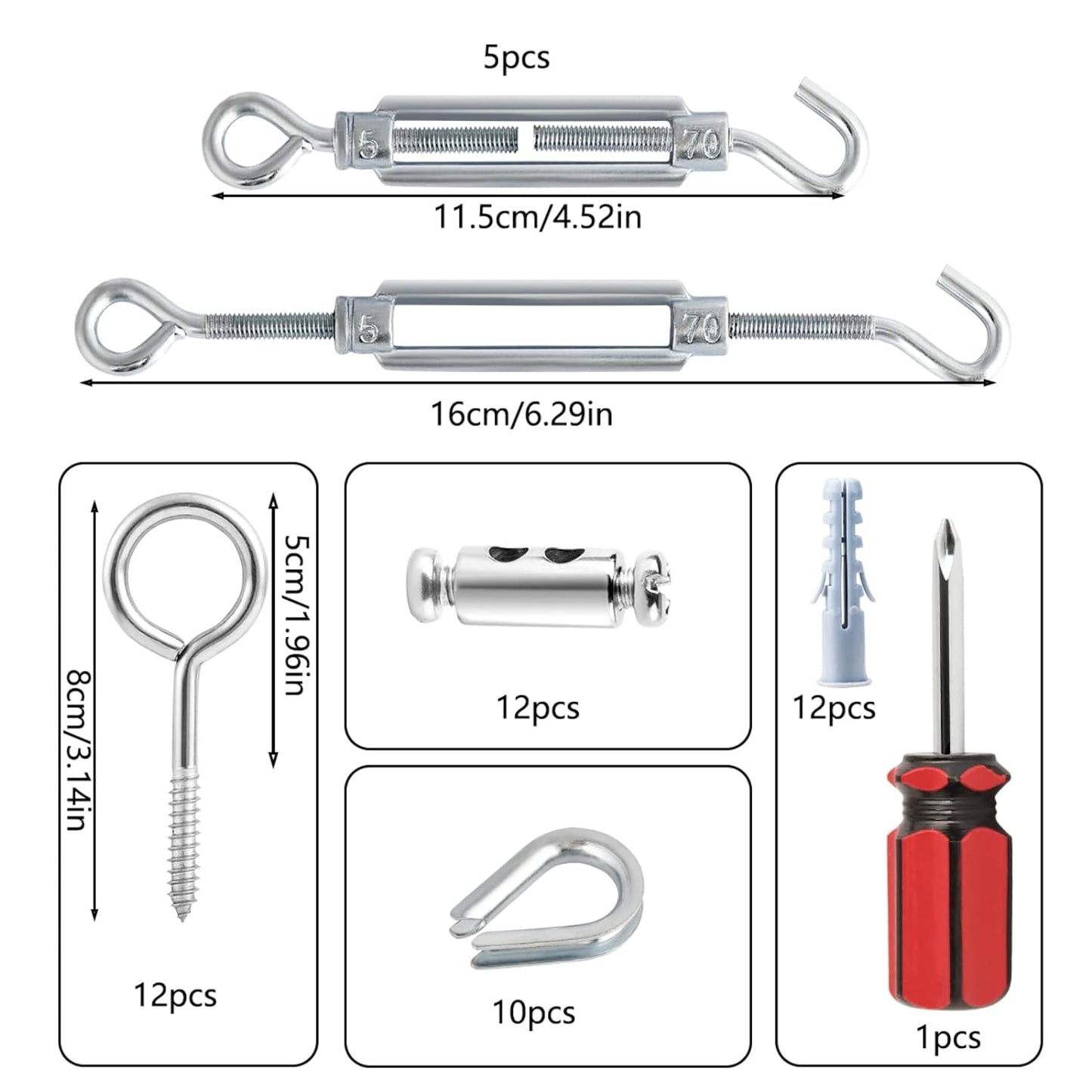 Turnbuckles for Cables Wire, 1/8" X 100Ft Green PVC Coated Wire Rope Kit, Multi-use Steel Cable for Grape Vines/Clothes Line Outdoors for T Post/String Light Hanging/Garden Cable