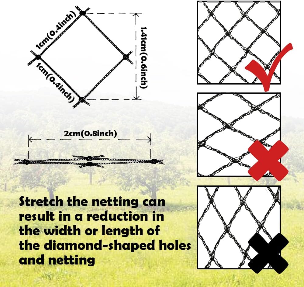 Meanchen Bird Netting for Garden 50x50 Ft,1" Mesh Garden Netting,Heavy Duty Deer Netting,Protect Vegetable Plants and Fruit Trees,Garden Mesh Fence for Blueberry Bushes.