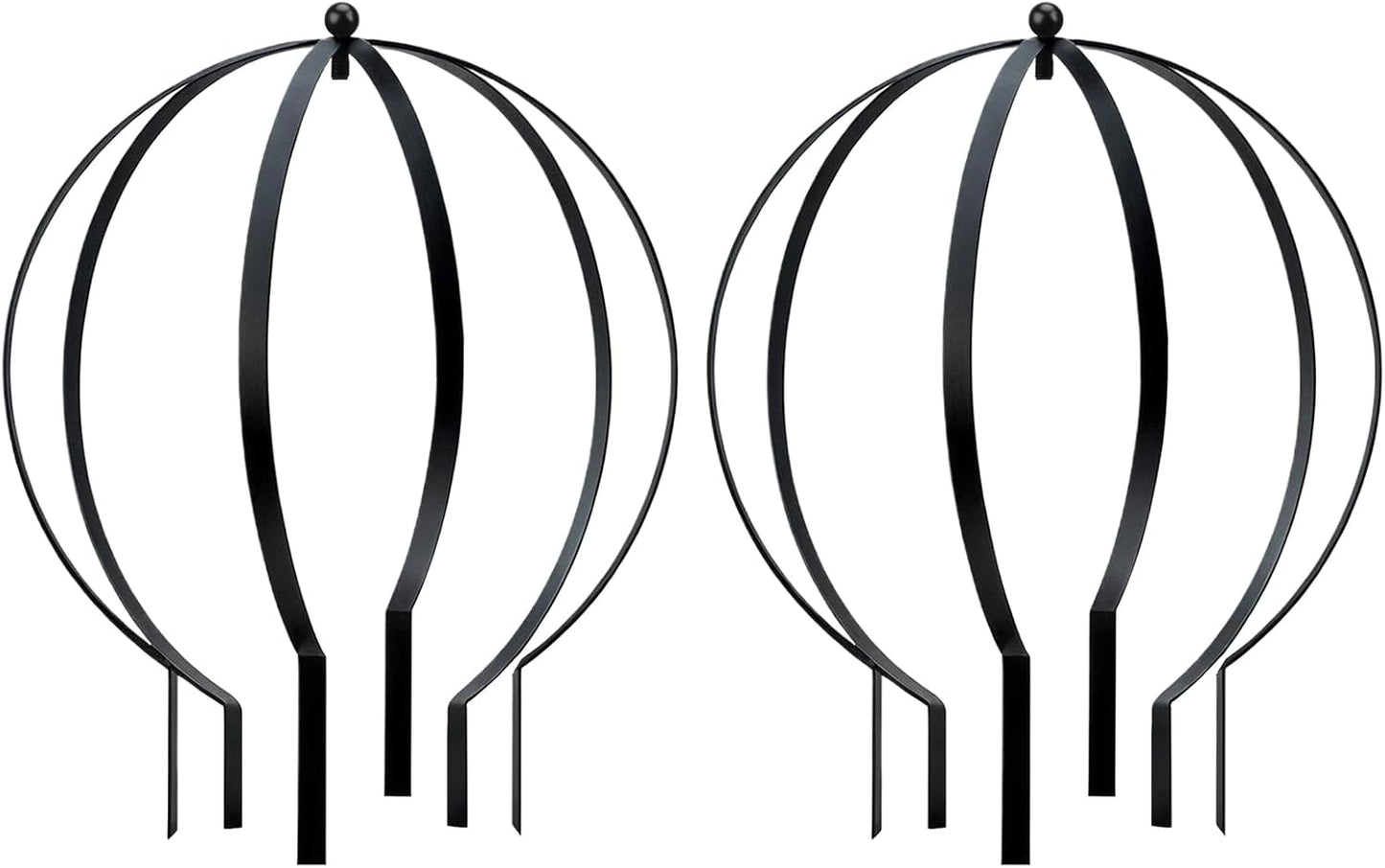 2 Pcs Large Metal Trellis Obelisks Sturdy Round Circle Trellis for Climbing Plant Support Indoor Outdoor Potted Vines, Cucumbers & Flowers, Patio Doorway Garden Decor (Black, 18.50 x15'')