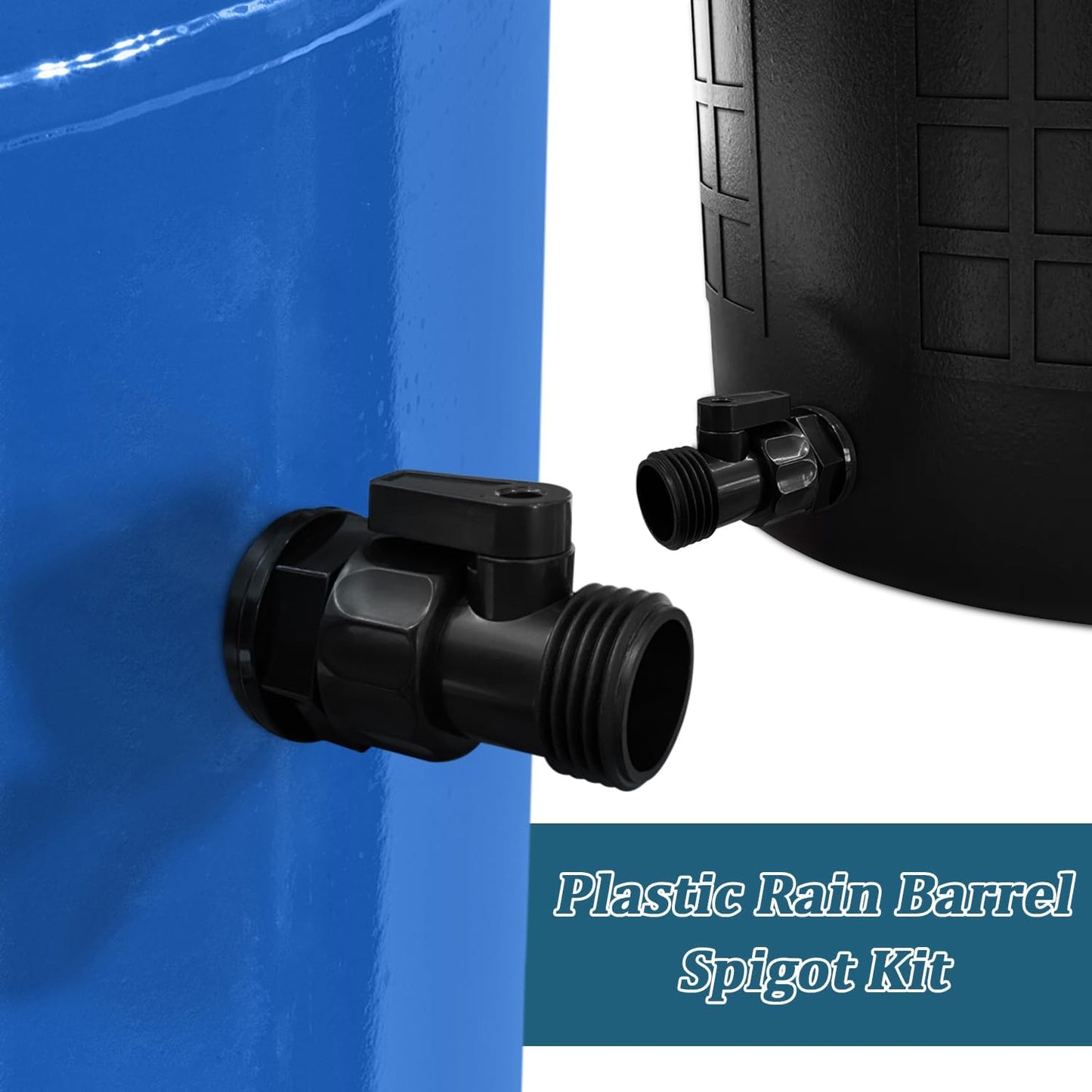 Rain Barrel Spigot Kit 4 Kit Water hose Shut-Off Ball Valve Plastic Garden Hose Shut Off Valve+3/4 GHT Rain Barrel Bulkhead Fitting for Rain Barrels Water Tank Pond Aquarium Tubs Pools Spigot