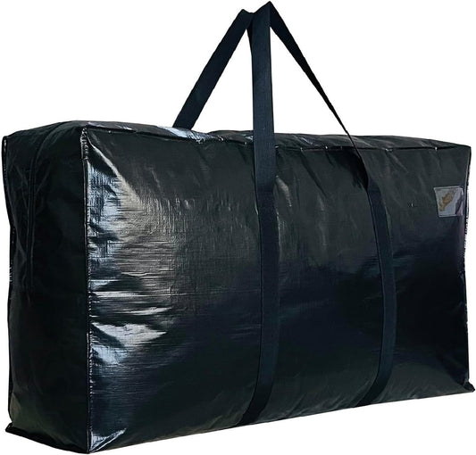 75 Gallon Extra Large Storage Bags, Jumbo Moving Storage Bags, Foldable Big Black Duffle Bag for Travel, 50x23x15inch - 1PACK