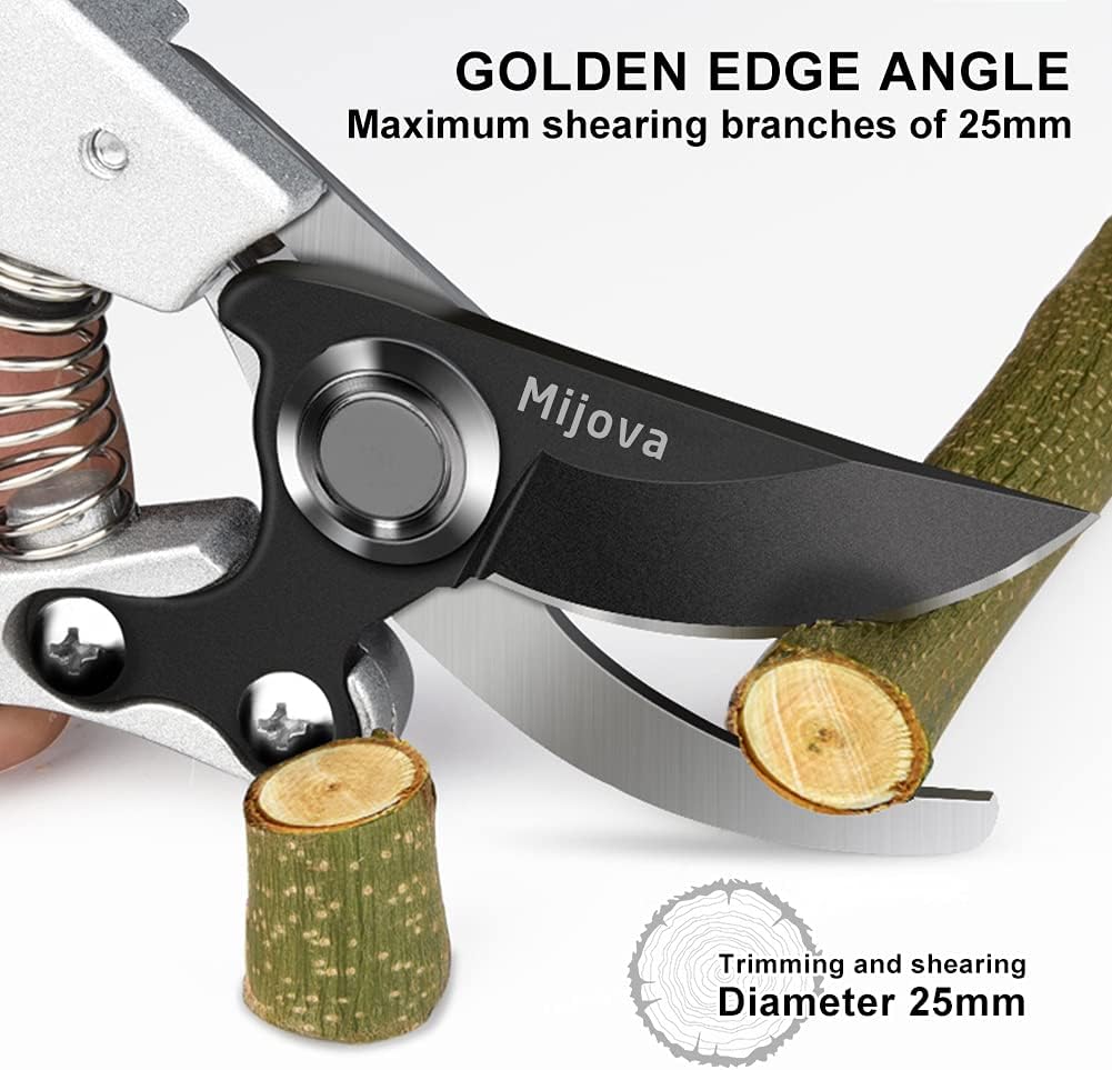 Garden Pruners, Heavy Duty Garden Clippers,Pruning Shears with Adjustable Thumb Lock,Hand Gardening Tools Pruners,Stainless Steel Sharp Gardening Scissors (MJ001)