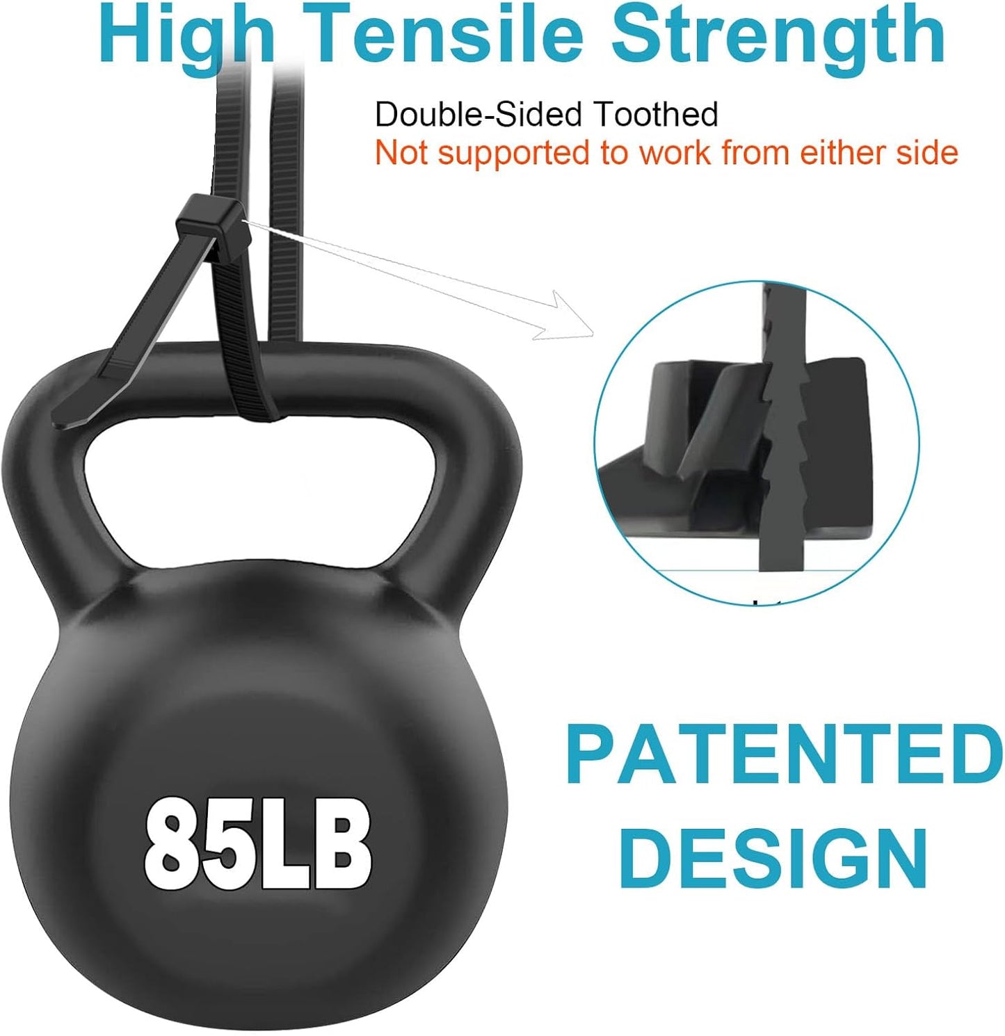 14 Inch Zip Ties Double Sided Toothed (Bulk 1000 Pack),85 LBS Tensile Strength Heavy Duty Cable Wire Ties With Self-Locking Adjustable More Durable Nylon Tie Wraps for Indoor Outdoor