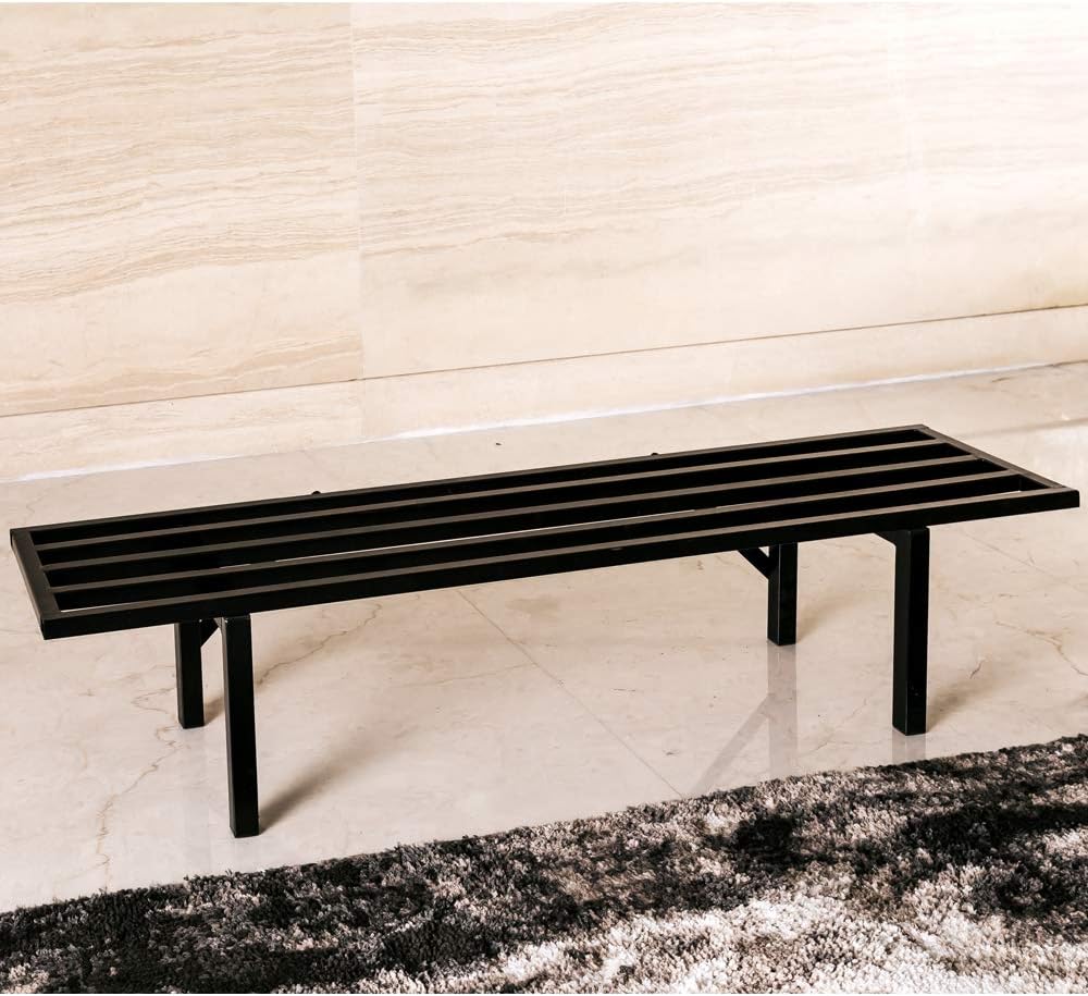 Zhongma One Tier Metal Plant Stand (35.43 L x 8.66 W x 7.9 H) Heavy Duty Plant Holder for Home, Window,Garden, Plant Lovers, Display Stand