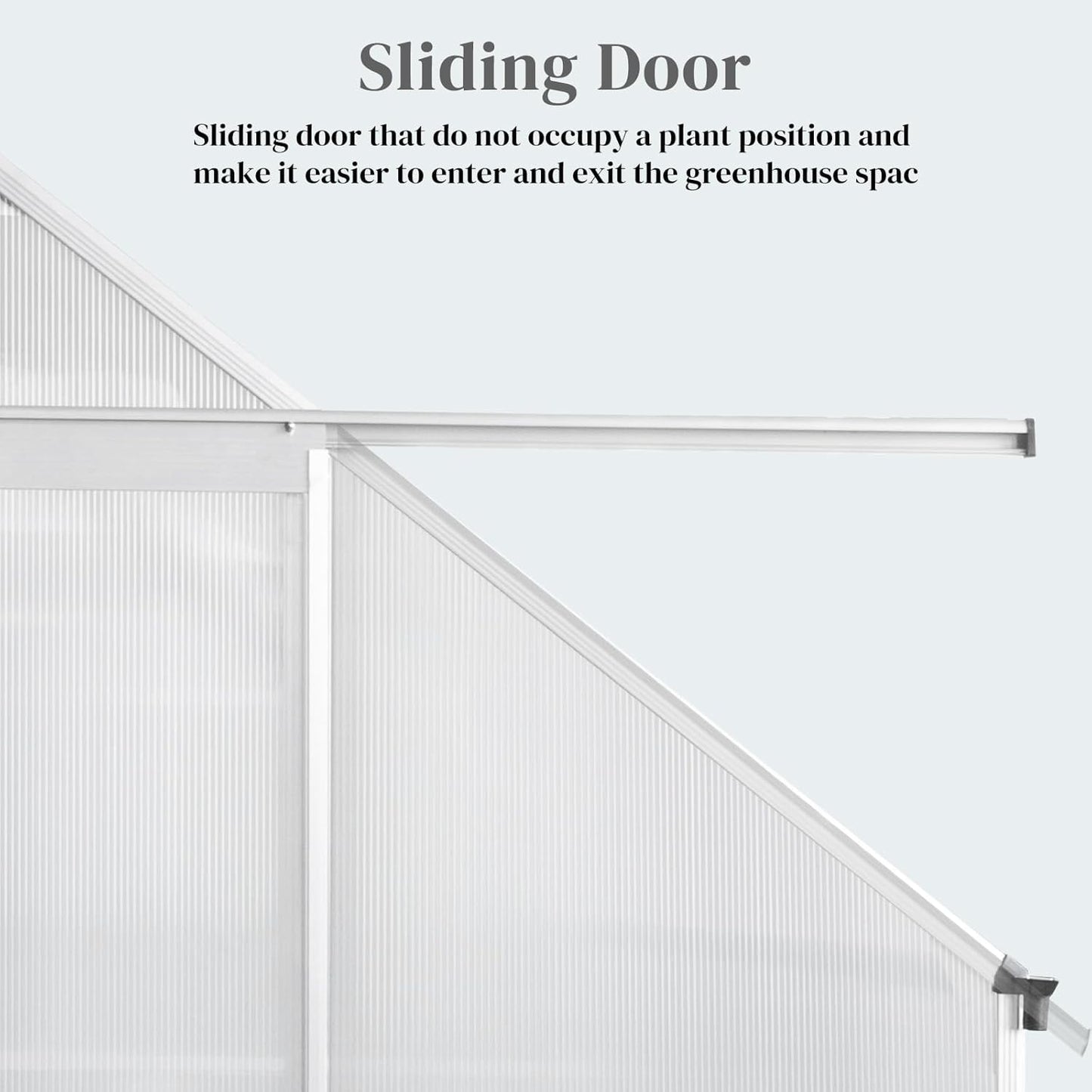 Greenhouse for Outdoors, 6x8 FT Heavy Duty Polycarbonate Greenhouse with 5 Roof Vents, Aluminum Large Walk-in Greenhouse for Outside Garden Backyard, Easy Setup, Silver