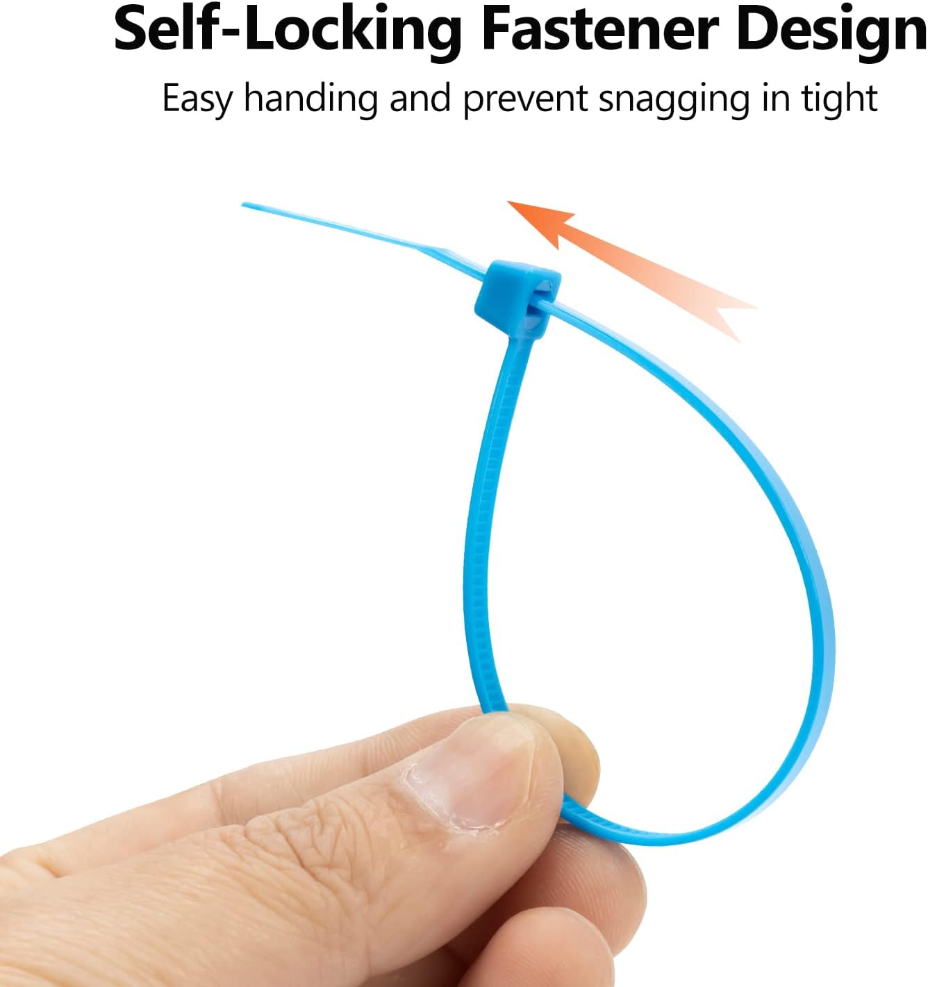 XINGO 100PCS Cable Zip Ties Heavy Duty, Premium Nylon Plastic Wire Ties with 50 Pounds Tensile Strength, Self-Locking Black Nylon Zip Ties for Indoor and Outdoor (6 inch, Blue)