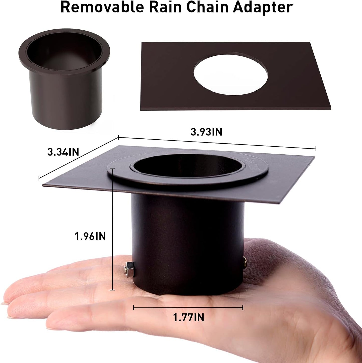 Rain Chain Bird Cage Set 8.5Ft, Not Rust Wrought Iron Rain Chains for Gutters with Adapter Gotta Drain and Sturdy Anchoring Stake,13 Cups, 1 Hook, Adjustable Length for Garden Decorative (Coffee)