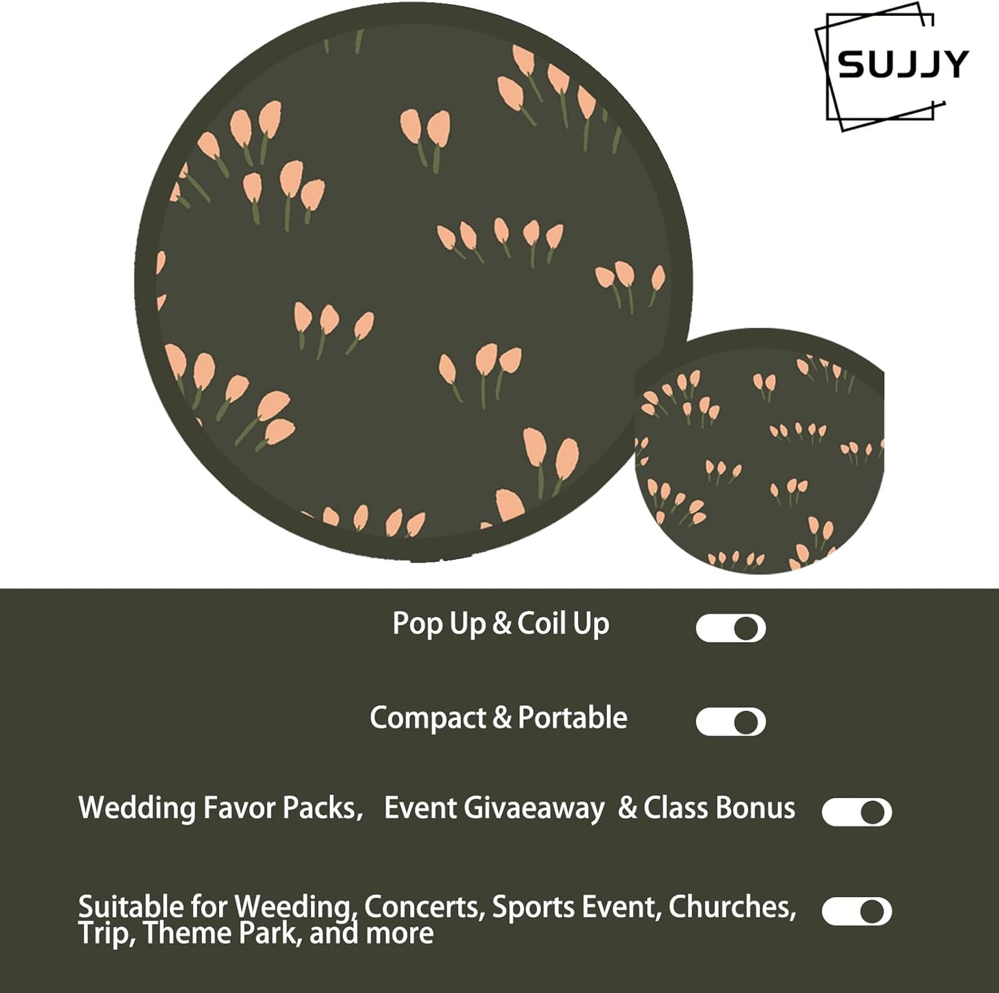 4 Pack Refreshing Style Japanese Foldable Hand Fans, Versatile Round Handheld Fans for Travel, Events, Indoor, and Outdoor Use (Breezy Summer)