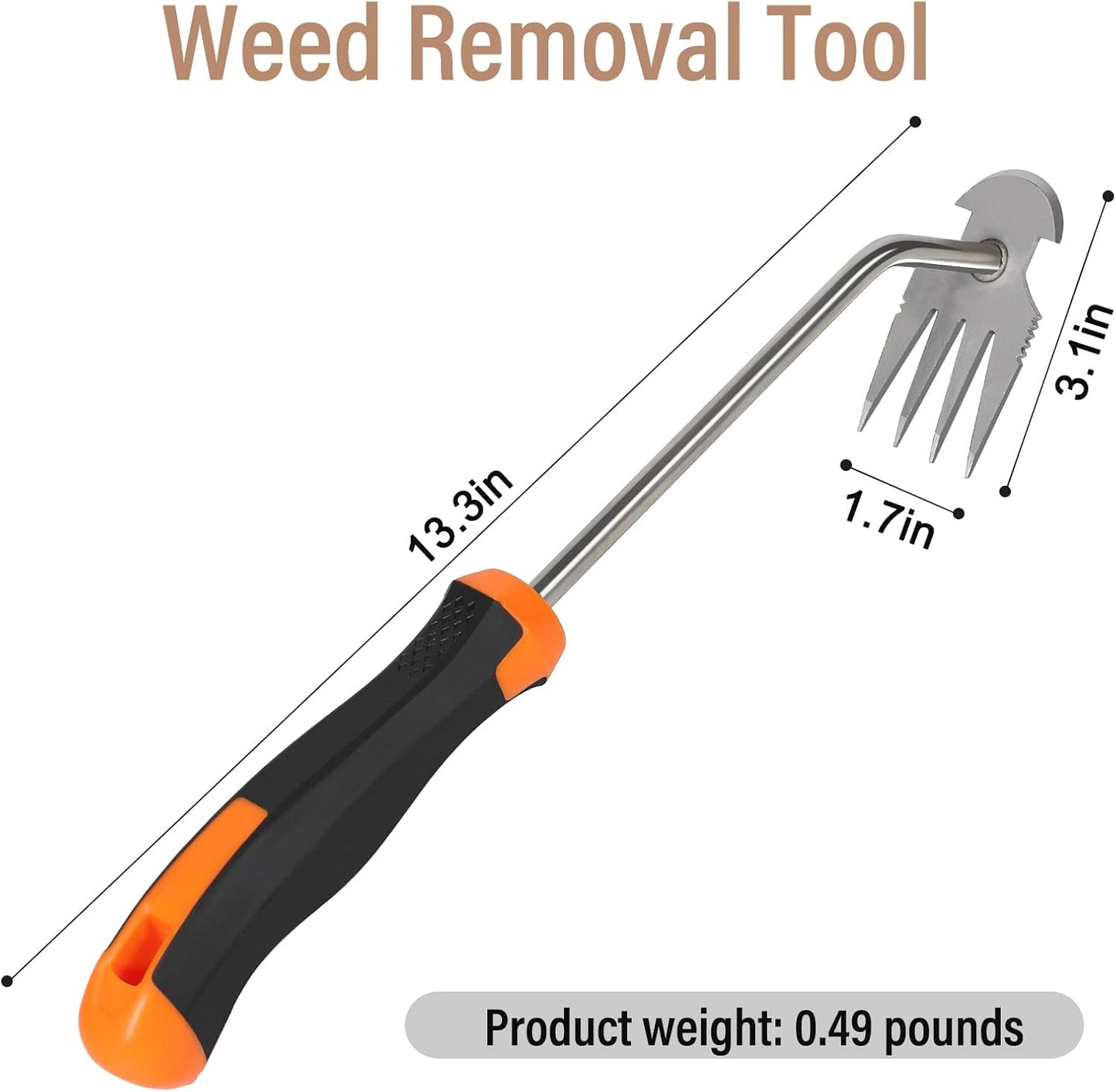 Weed Puller Tool,Portable Garden Weeder Tool,2024 New Gardening Weeding Tools,for Hand Weeder Puller for Vegetable Gardening Backyard Farm Planting & Uprooting Weeding Tool (Rubber Handle)