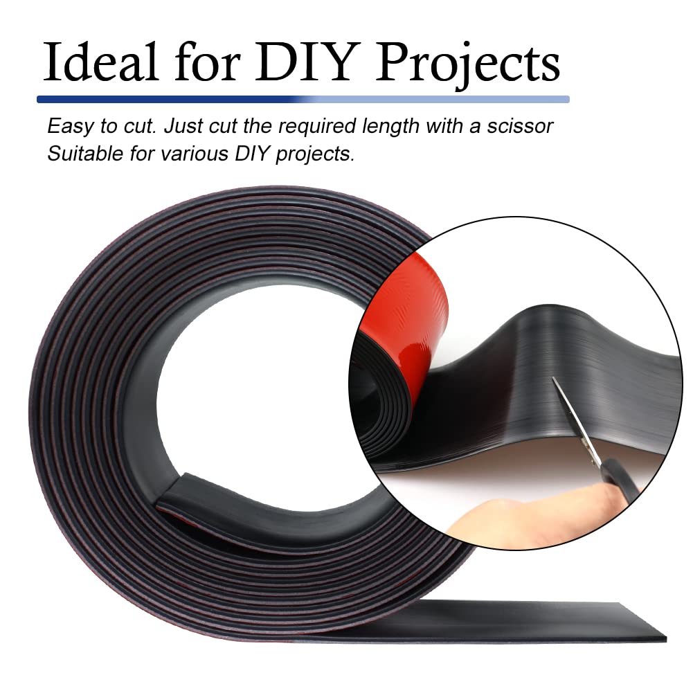 Neoprene Rubber Strips Self Adhesive Solid Rubber Sheets, Rolls & Strips for DIY Gaskets Crafts Pads Seals Warehouse Flooring Neoprene Sheet with Adhesive Backing (2" Wide x 1/5" Thick x 20' Long)
