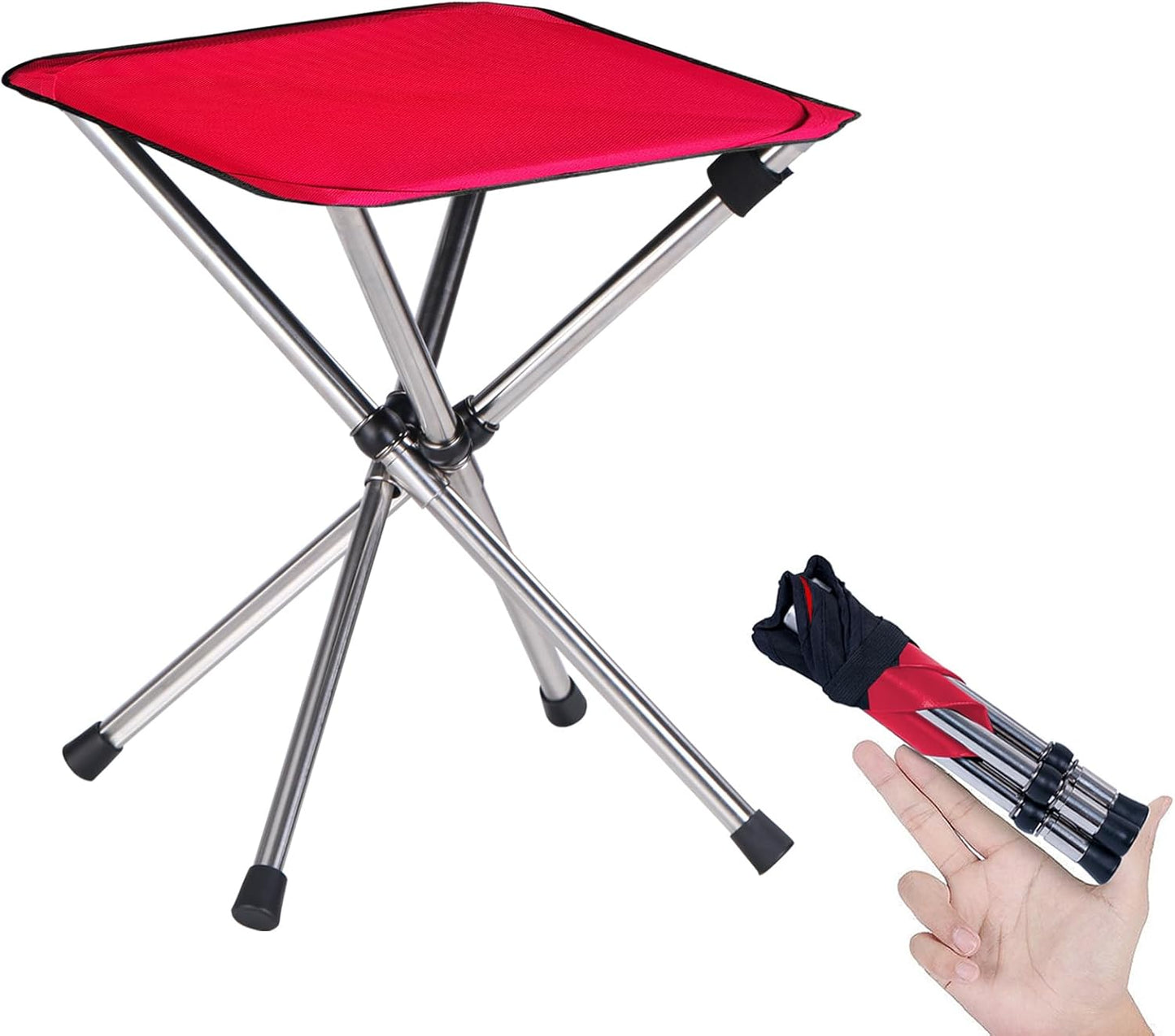 Camping Stool,Small Folding Chair,13.8" Lightweight Folding Stool Compact Backpacking Stool with Carry Bag