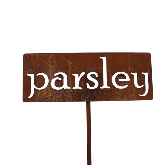 Classic Metal Garden Markers 19 Inches Tall (parsley, Naturally Rusted)