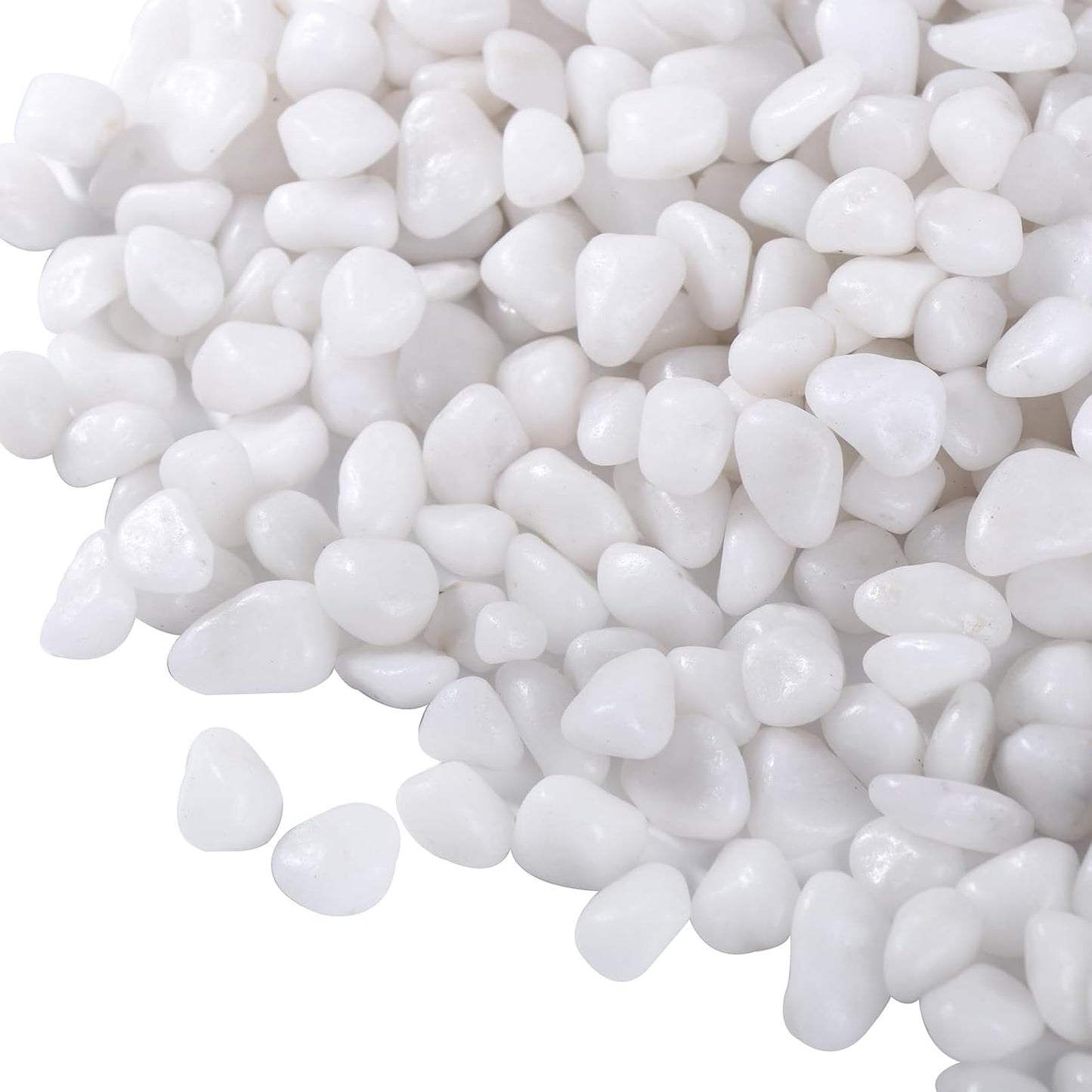 2.2 LB White Pebbles for Plants, 3/8 inch White Rocks for Vases Landscaping, Small Decorative Stones for Indoor Outdoor, Polished