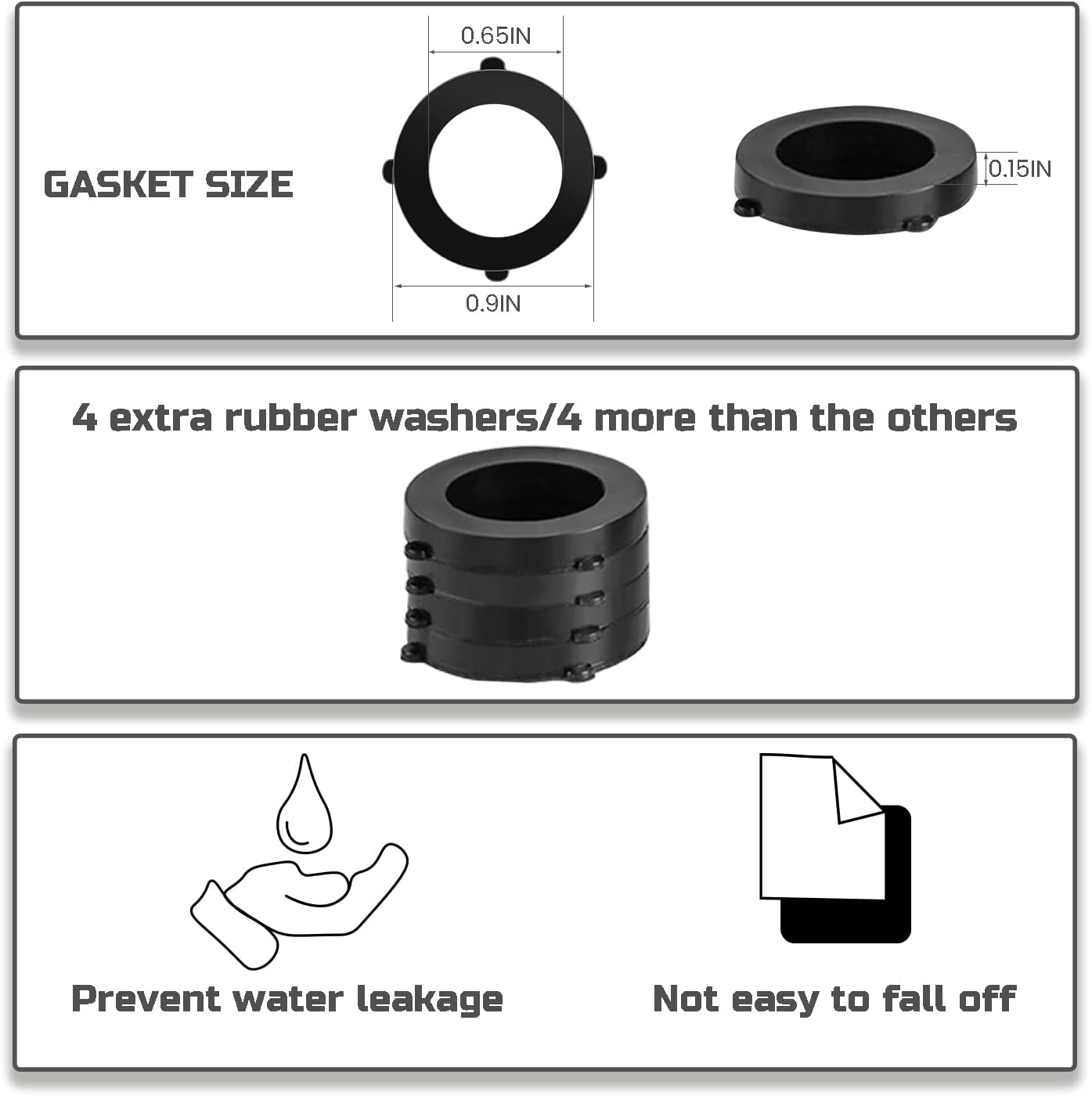 Hose Nozzle, Lichamp 2 Pack Heavy Duty Brass Fireman Style High Power Leak Proof Adjustable Garden Water Sprayer, Suitable for Car Wash, Patio Cleaning, Watering Lawn and Garden, Shower Pets (Black)