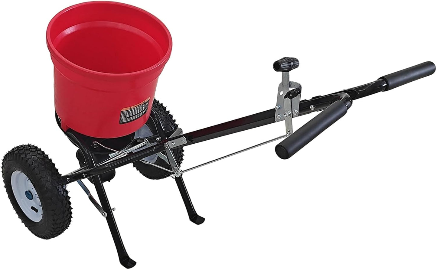 50lb Broadcast Spreader, Capacity Lawn Spreader & Fertilizer Spreader, Rustproof Poly Hopper, Adjustable Drop Rate, All-Terrain Pneumatic Tires, Epoxy-Coated Frame for Lawn Care, Red