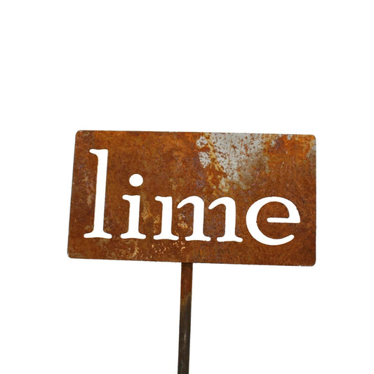 Classic Metal Garden Markers 19 Inches Tall (lime, Naturally Rusted)