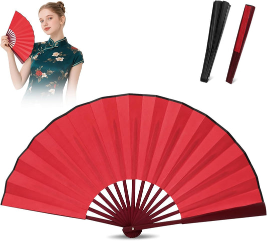 Boots On The Ground Hand Fan,Fans for Line Dancing,Folding Hand Rave Fan,Boots on The Ground Fans Largefold Fans,Decorative Folding Fans for Performance,Dance,Wedding,Party (Red)