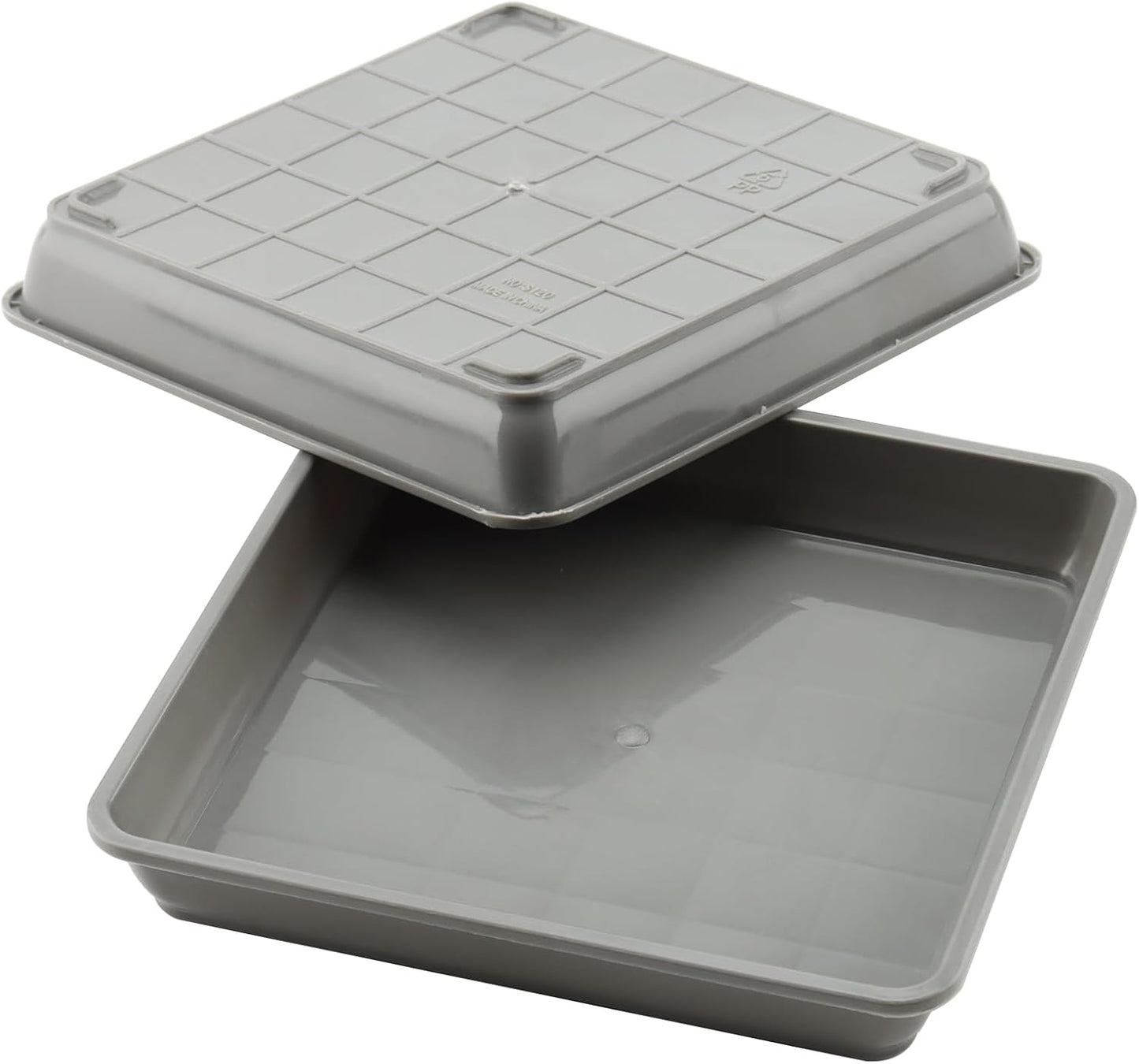 JOIKIT 10 PCS 11.4 x 11.4 Inch Square Plant Saucer, Plastic Plant Saucer Drip Tray, Square Flower Pot Tray for Indoors and Outdoor Plant Pots, 1.6 Inch Deep, Gray