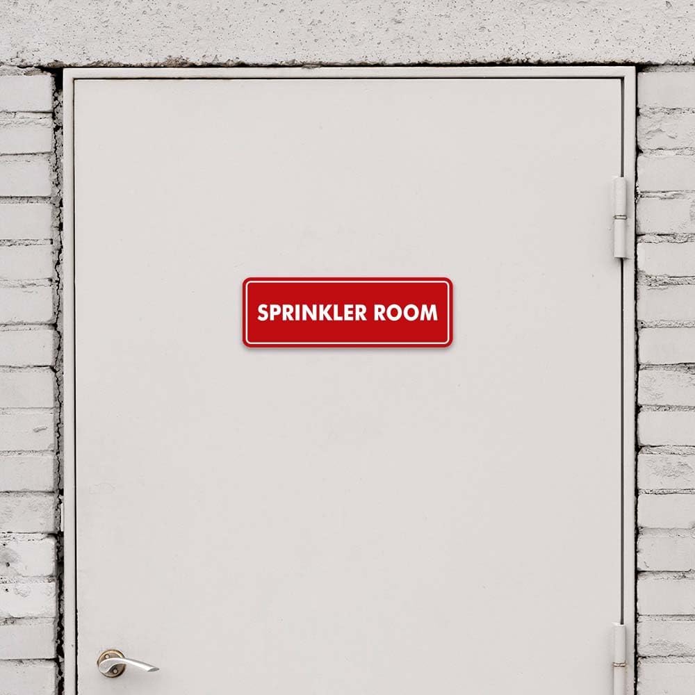 Signs ByLITA Standard Sprinkler Room Sign (Brushed Silver) - Small 2 Pack