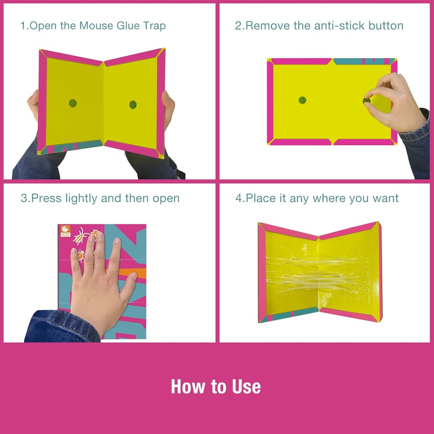 Mouse Trap Glue Board 13-Pack, 3X Faster Catch with Built-in Cookie Scent, Sticky Trap for Crawling Pests, Rats & Mice, Extra Heavy & Sticky, Biodegradable, Indoors Home & Commercial
