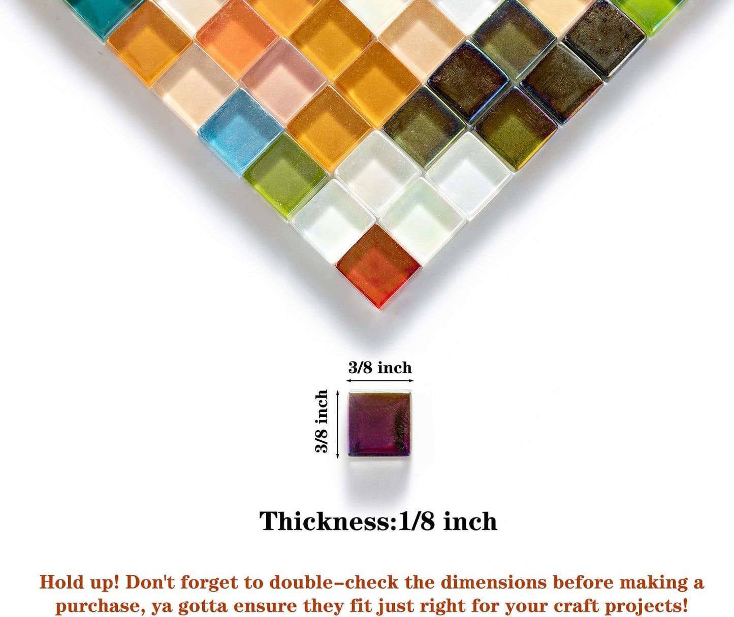 Lanyani Iridescent Crystal Mosaic Glass Bulk for Crafts, Bright Rainbow Small Glass Tiles Pieces for Mosaic DIY