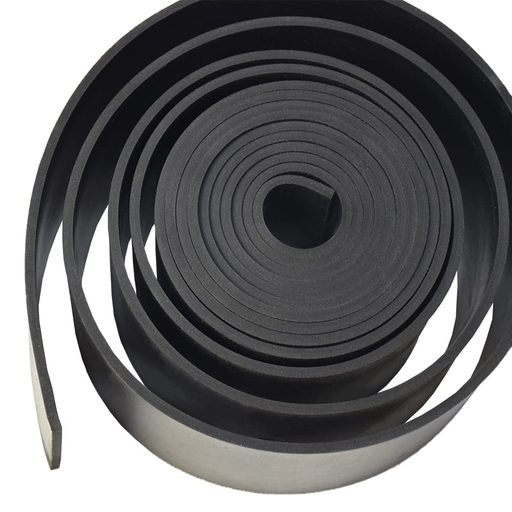 DOBTIM Rubber Strips 1/8 (.125)" Thick X 3" Wide X 10' Long, Solid Rubber Rolls Use for Gaskets DIY Material, Supports, Sealing, Bumpers, Protection, Abrasion, Black