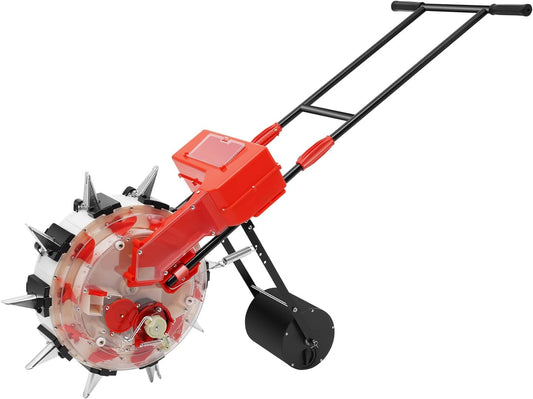 Hand-Push Roller Seeder, Manual Seeder Planter, Single-Port Garden Seeder for Soy Peanut Corn Cotton Soybean, Sowing Depth 1.38-3.07in, Planting Spacing 6.3in, 1-2 Seeds, 10 Nozzles