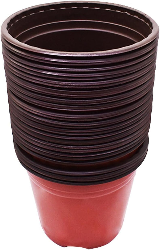 100 PCS 8 Inches Plastic Plant Nursery Pots Reusable for Succulents Seedlings Cuttings TransplantingSeedlings Plastic Plant Pots with Drainage Holes