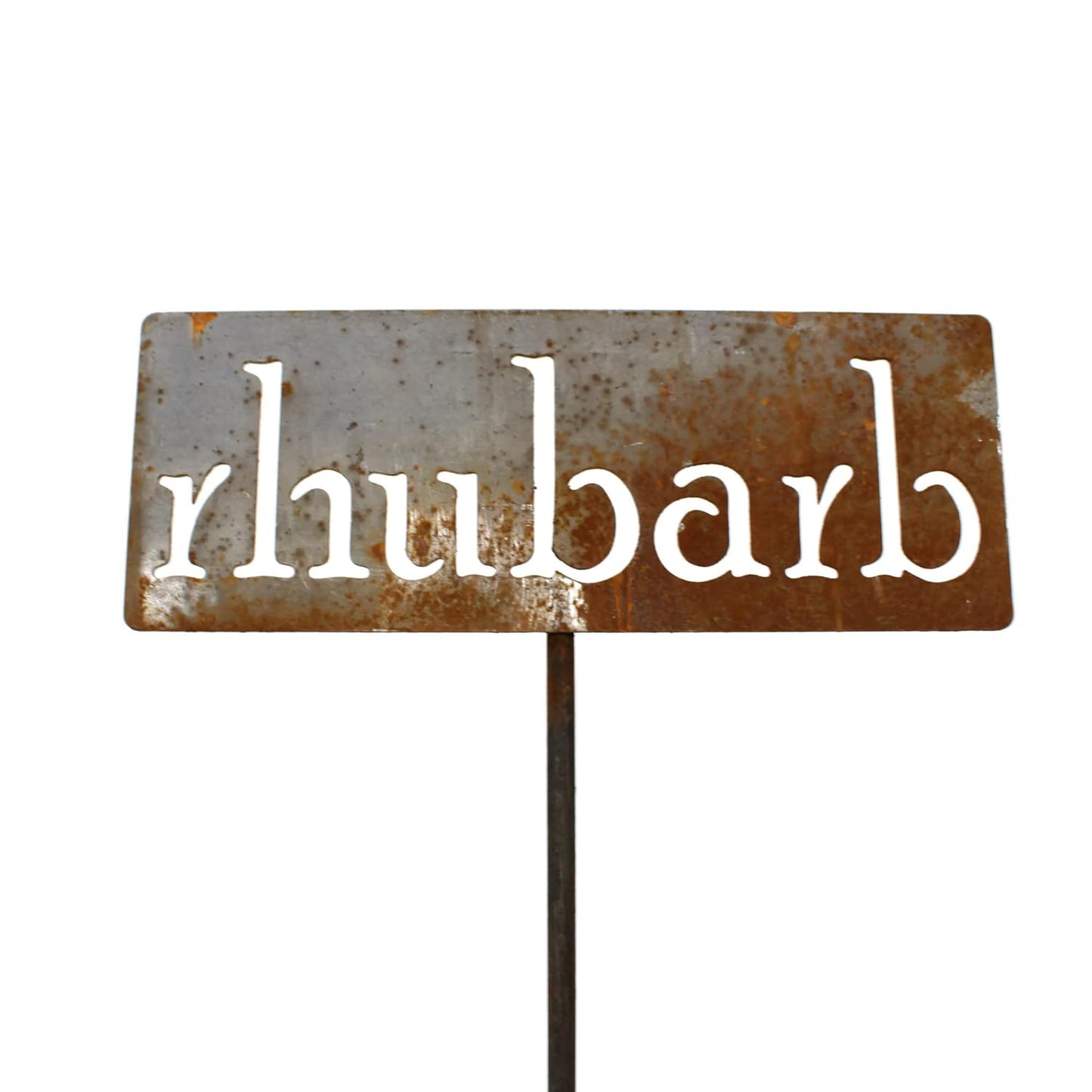 Classic Metal Garden Markers 19 Inches Tall (rhubarb, Naturally Rusted)