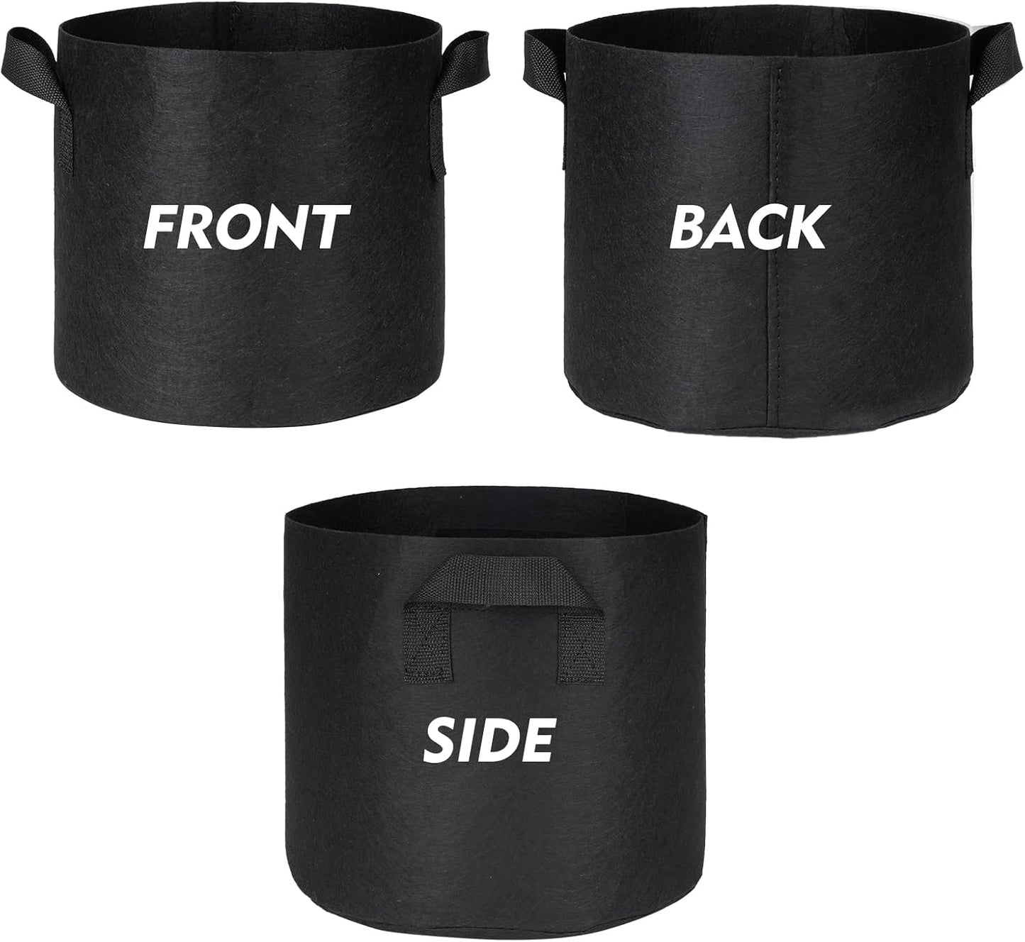 15 Gallon Grow Bags Garden Bags 3-Pack Planting Pots with Handles
