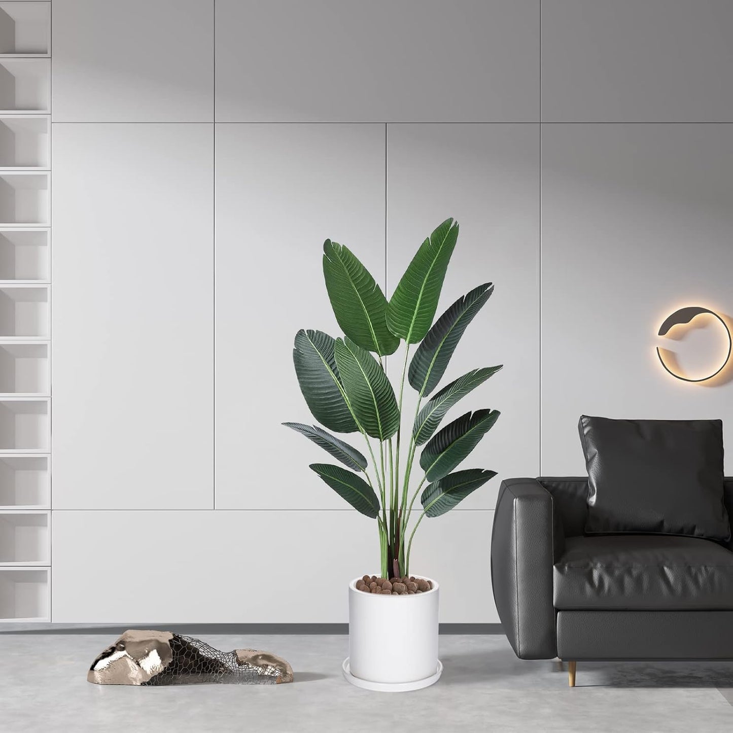 Plant Pots 10 Inch Ceramic Planter with Drainage Hole and Saucer, Matte White Modern Cylinder Planter Pot for Indoor Outdoor Plants Flowers, Full Glazed Finish