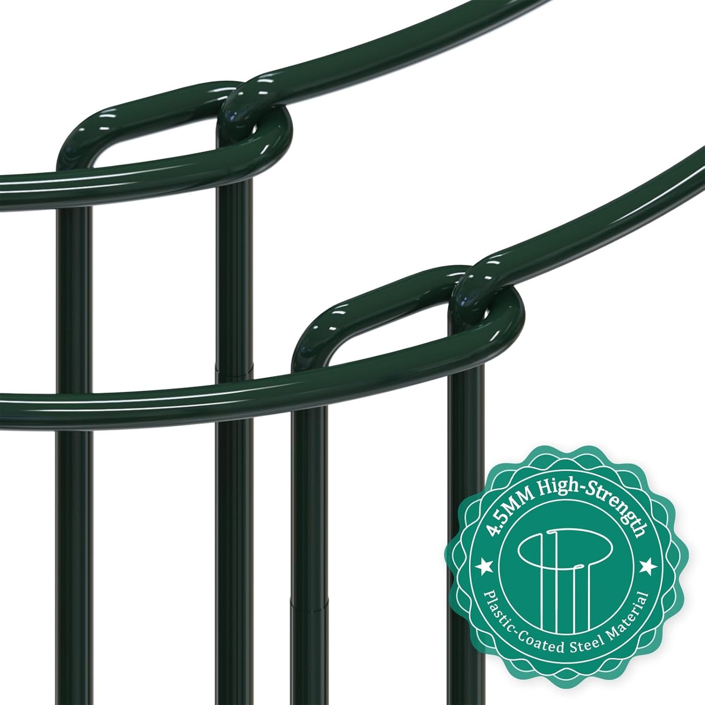 16 Pack 24 inch Plant Support Stakes, Half Round Peony Cage and Support, Adjustable Plant Support Stand with Clips & Twist Tie Garden Stakes for Indoor Outdoor, Heavy Duty Plant Support Ring