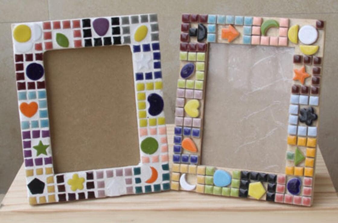 500g/1.1lb Random Color Irregular Ceramics Mosaic Tiles,DIY Making Creative Ceramic Mosaic Tiles for DIY Craft Plates Flowerpots Vases Cups Mosaic Making Supplies (Heart)