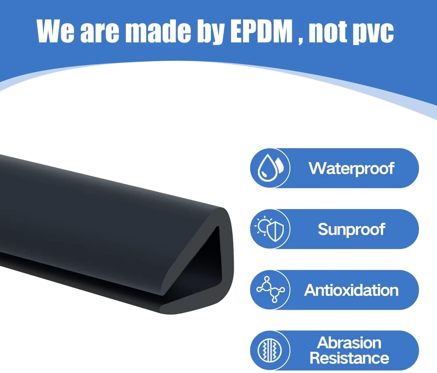 Rubber Edge Trim, 1/4" U Channel Edge Trim, Edge Protector for Plywood, Glasses or Flexiglasses, 1/4 in Flexible U Shaped Gasket, Black Color, Length 20 Ft