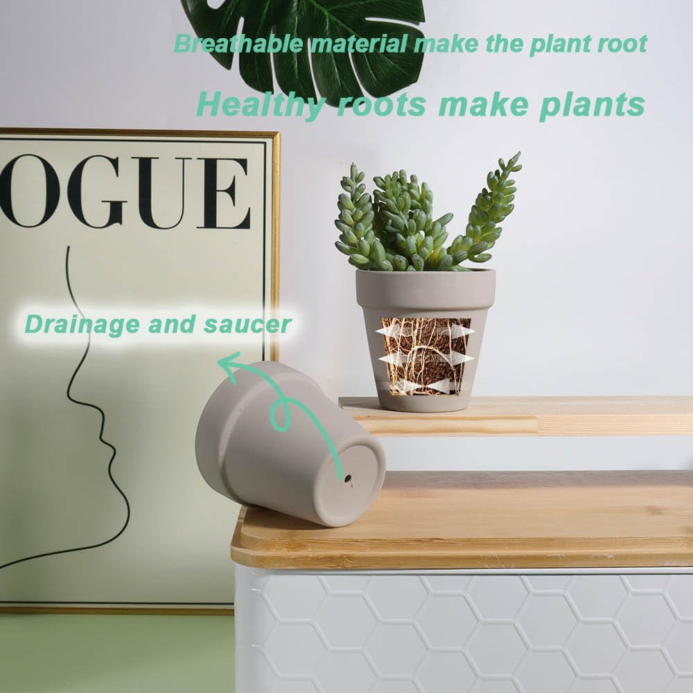 vensovo 3 Inch Grey Terra Cotta & Terracotta Pots with Drainage - 20 Pack Clay Flowerpots, Succulent Nursery Planter Great for Plants, Crafts, Wedding Favor