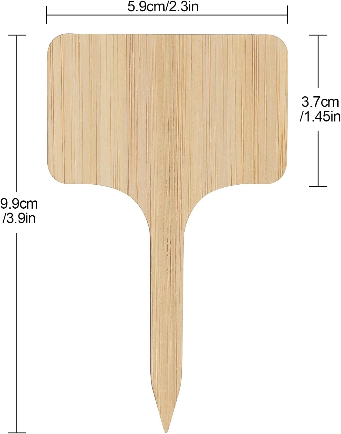 100Pcs Wooden Plant Labels, Eco-Friendly T-Type Bamboo Plant Labels Tags Garden Plant Markers for Seed Potted Herbs Flowers Vegetables (6 x 10 cm)