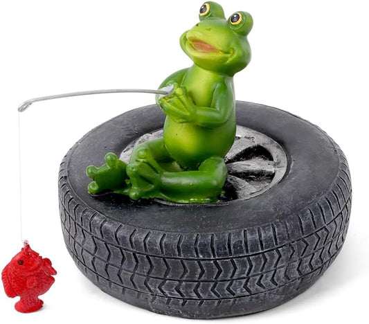 Floating Resin Frog Figurine Pond Decor Statue Outdoor Accessories Float Frog Funny Craft Animal for Garden, Park, Pool