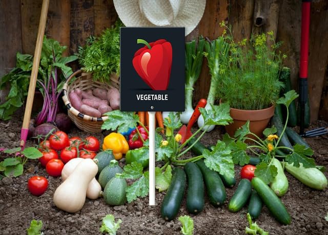 Eveokoki Aluminum Seed & Plant Labels - Plant Markes for Seedlings-Plant Tags for Pots - Garden Signs for Vegetable - Durable Markers for Plants Outdoor Waterproof - Garden Decor for Farmhouse